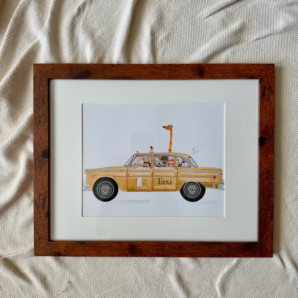 Little Yellow Taxi Baby Nursery Wall Art Decor